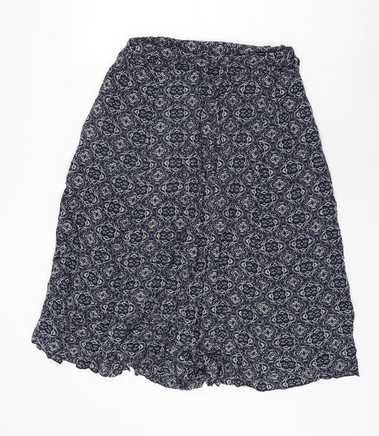 Apricot Womens Blue Geometric Viscose Swing Skirt Size 14