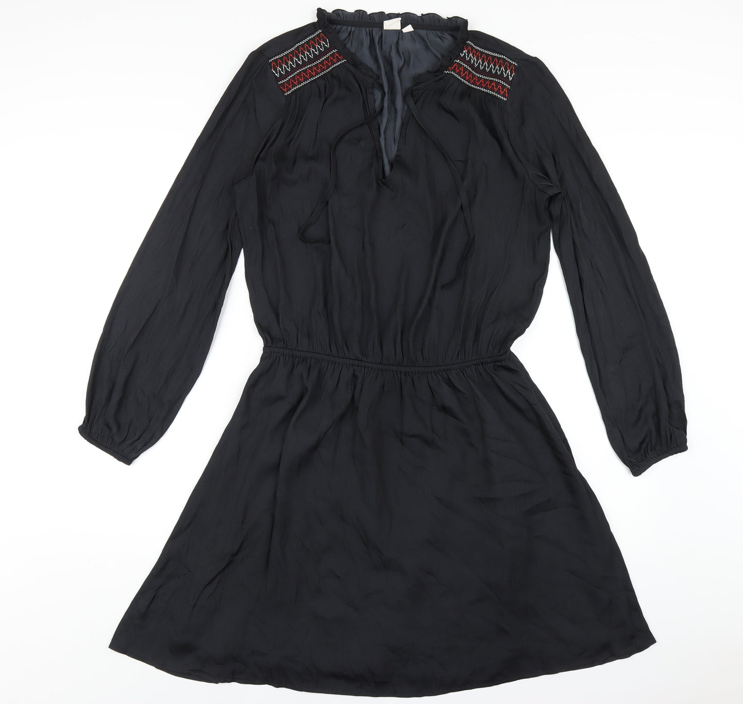 Gap Womens Black Polyester A-Line Size M V-Neck Pullover