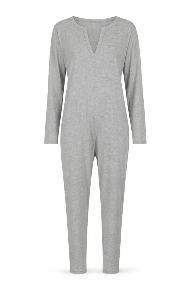 PRETTYLITTLETHING Womens Grey Cotton Jumpsuit One-Piece Size 10 Pullover