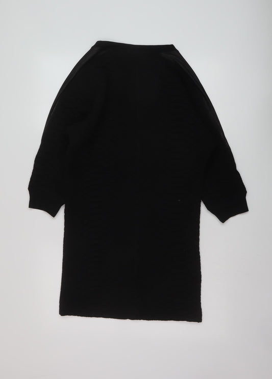 Sandro Womens Black Polyester Tunic Blouse Size 10 Round Neck