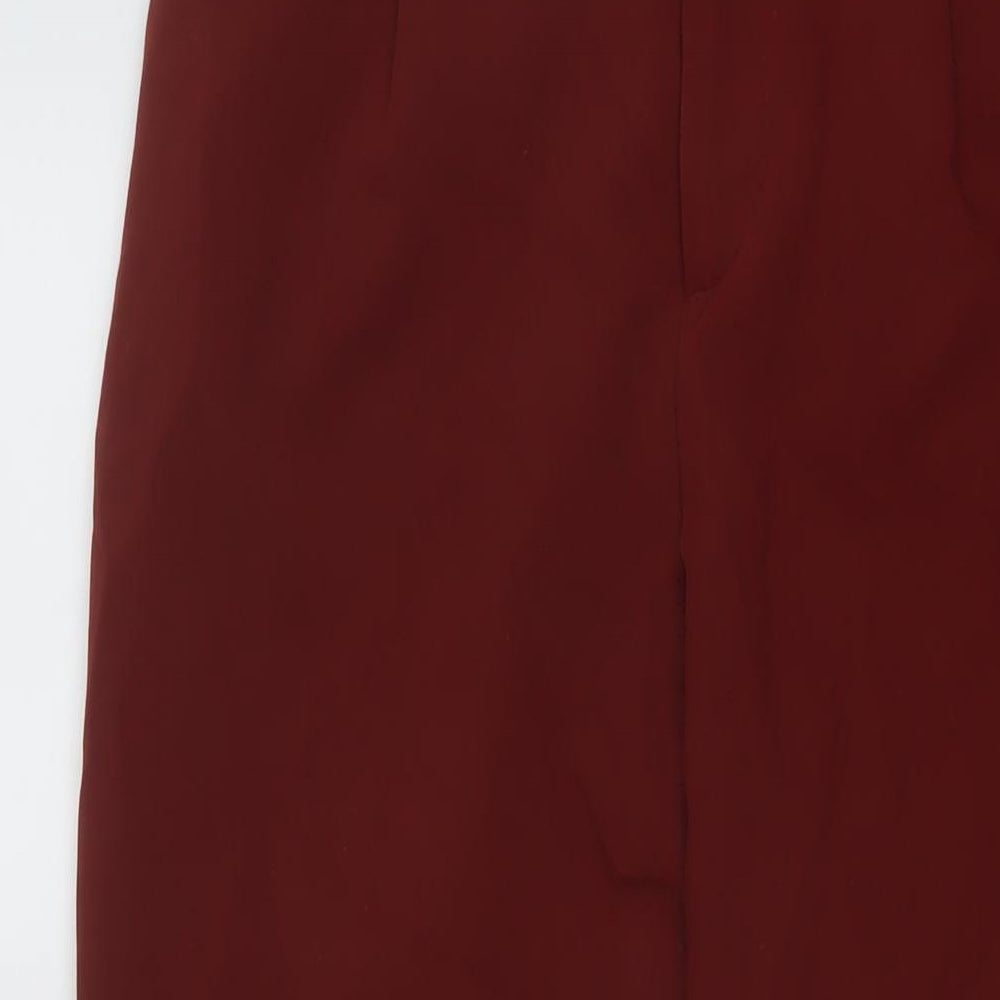 Zara Womens Red Polyester Trousers Size S L26 in Regular Zip