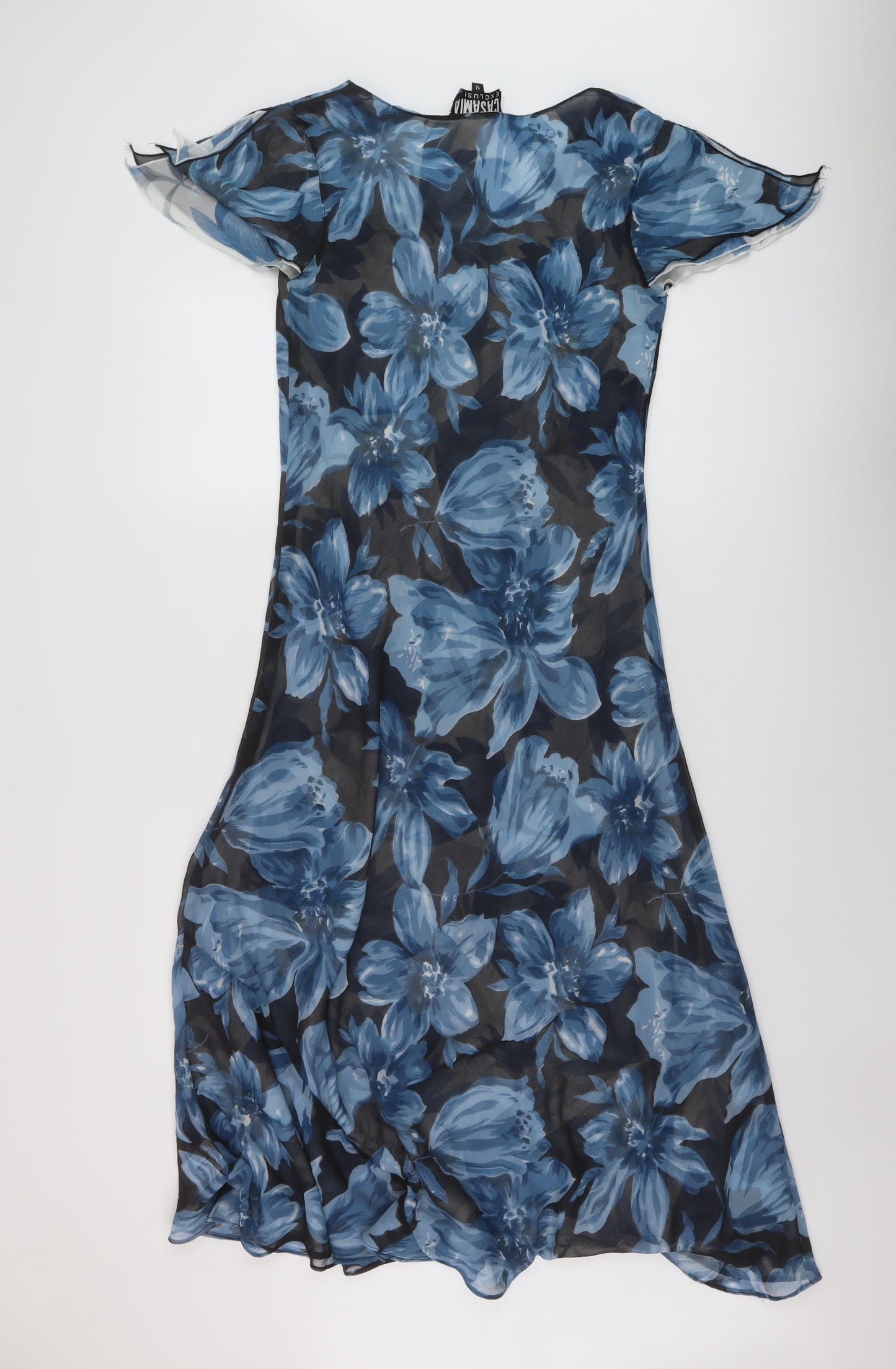 Casamia Womens Black Geometric Polyester A-Line Size 14 V-Neck Pullover