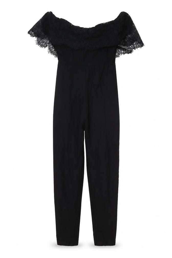 Rare London Womens Black Vinyl Jumpsuit One-Piece Size 8 Zip