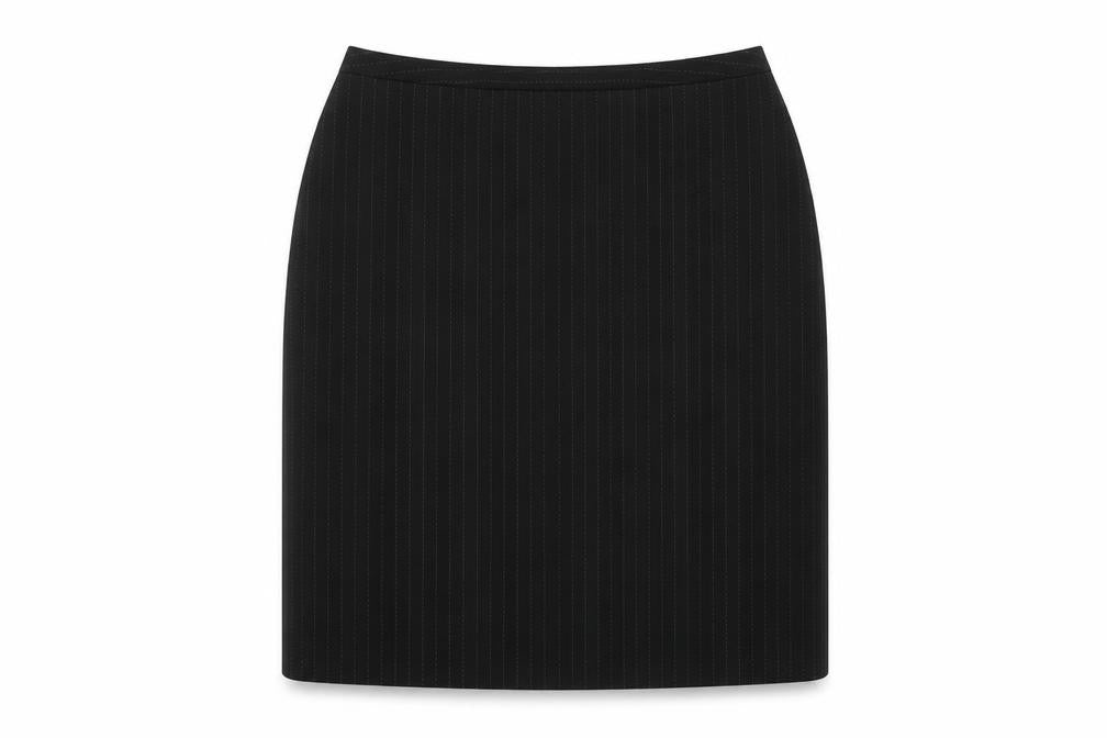 Dorothy Perkins Womens Black Striped Polyester Straight & Pencil Skirt Size 12 Zip