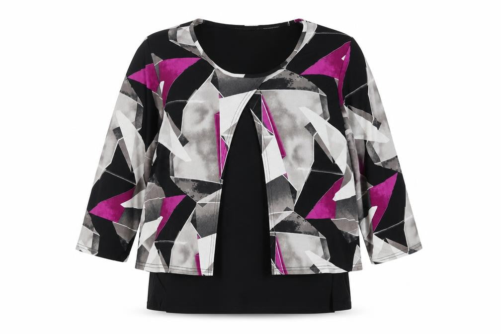 Womens UK Size 16 BASSINI Black Polyester Blouse