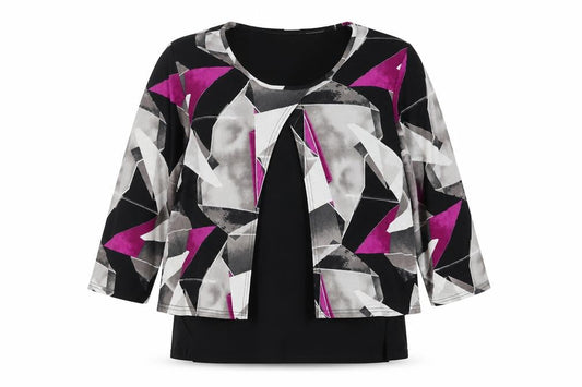 Womens UK Size 16 BASSINI Black Polyester Blouse