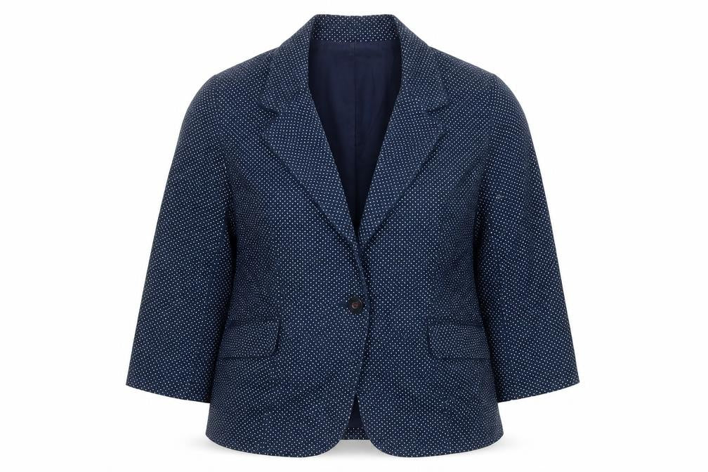Marks & Spencer Womens Blue Polka Dot Jacket Blazer Size 12 Button