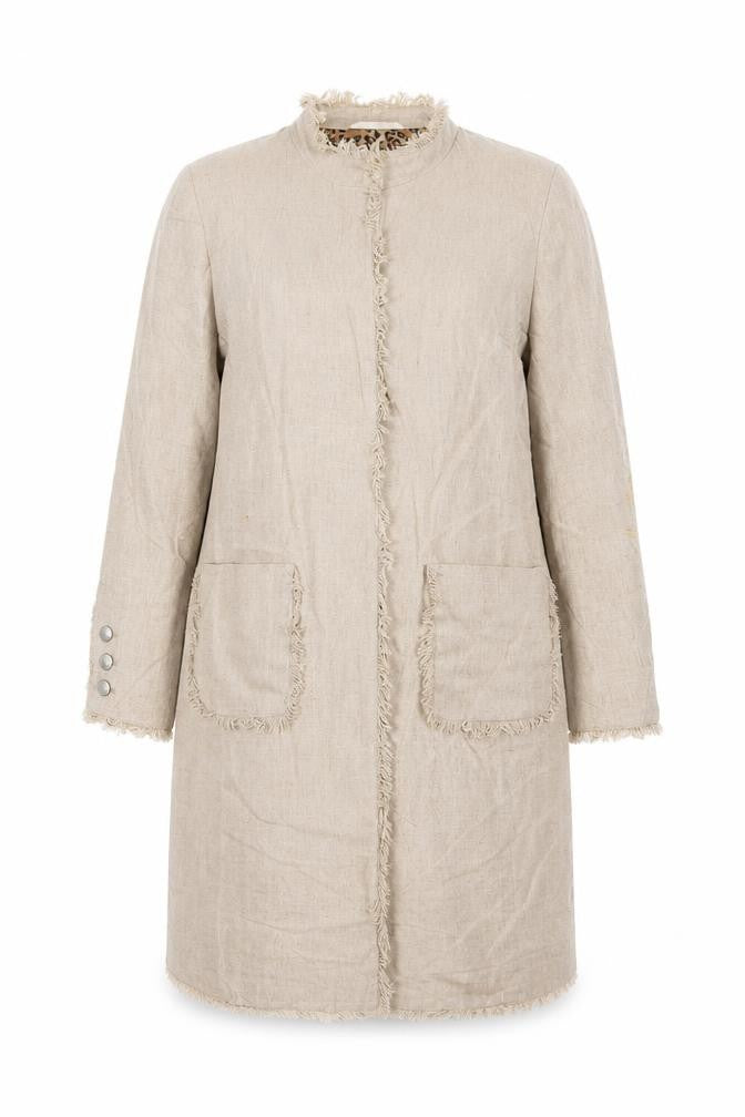Per Una Womens Beige Jacket Size 10 Snap - Pockets