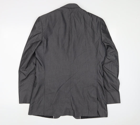 Limehaus Mens Grey Polyester Jacket Suit Jacket Size 40 Regular