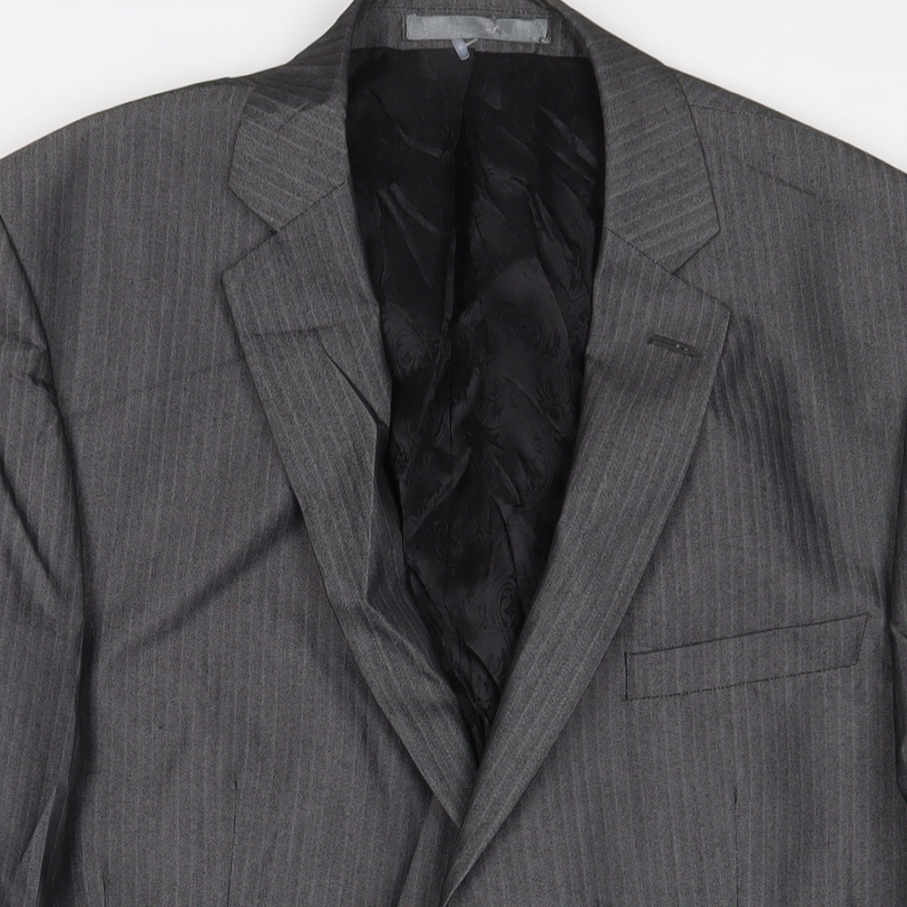 Limehaus Mens Grey Polyester Jacket Suit Jacket Size 40 Regular