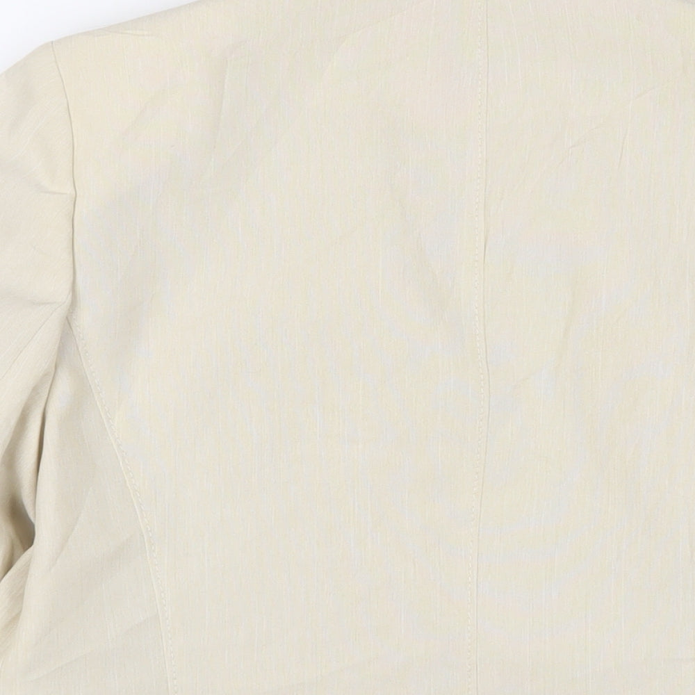 Classic Womens Beige Jacket Blazer Size 16 Button