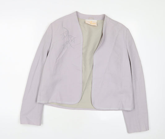 May Of London Womens Purple Jacket Blazer Size 16 - Embroidered