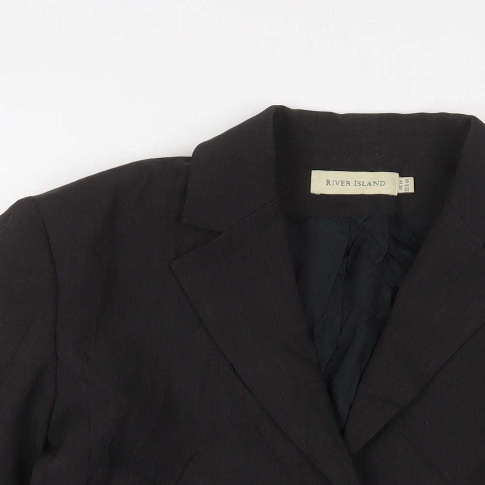 River Island Womens Grey Jacket Blazer Size 14 Button