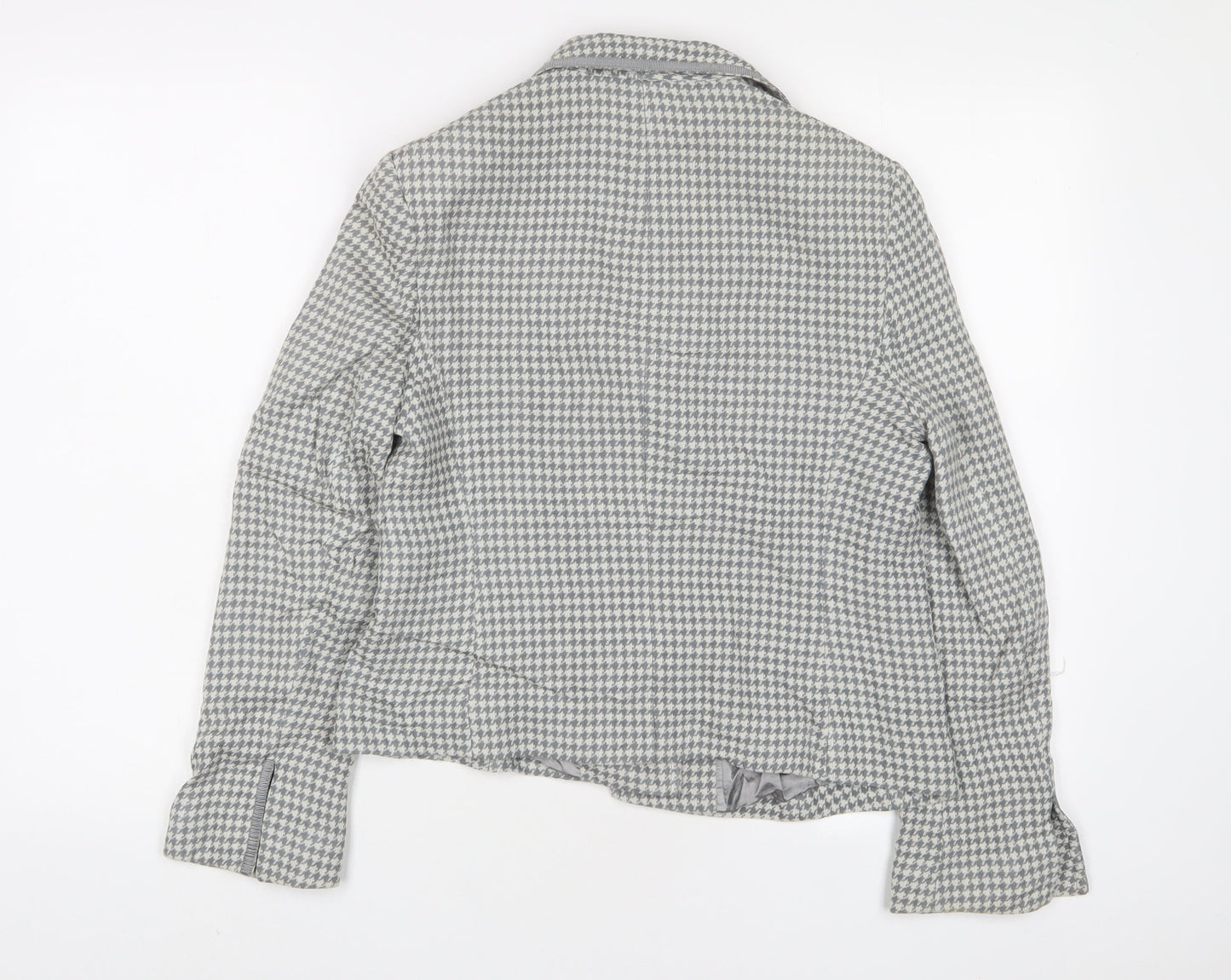 Precis Womens Grey Herringbone Jacket Blazer Size 12 Button