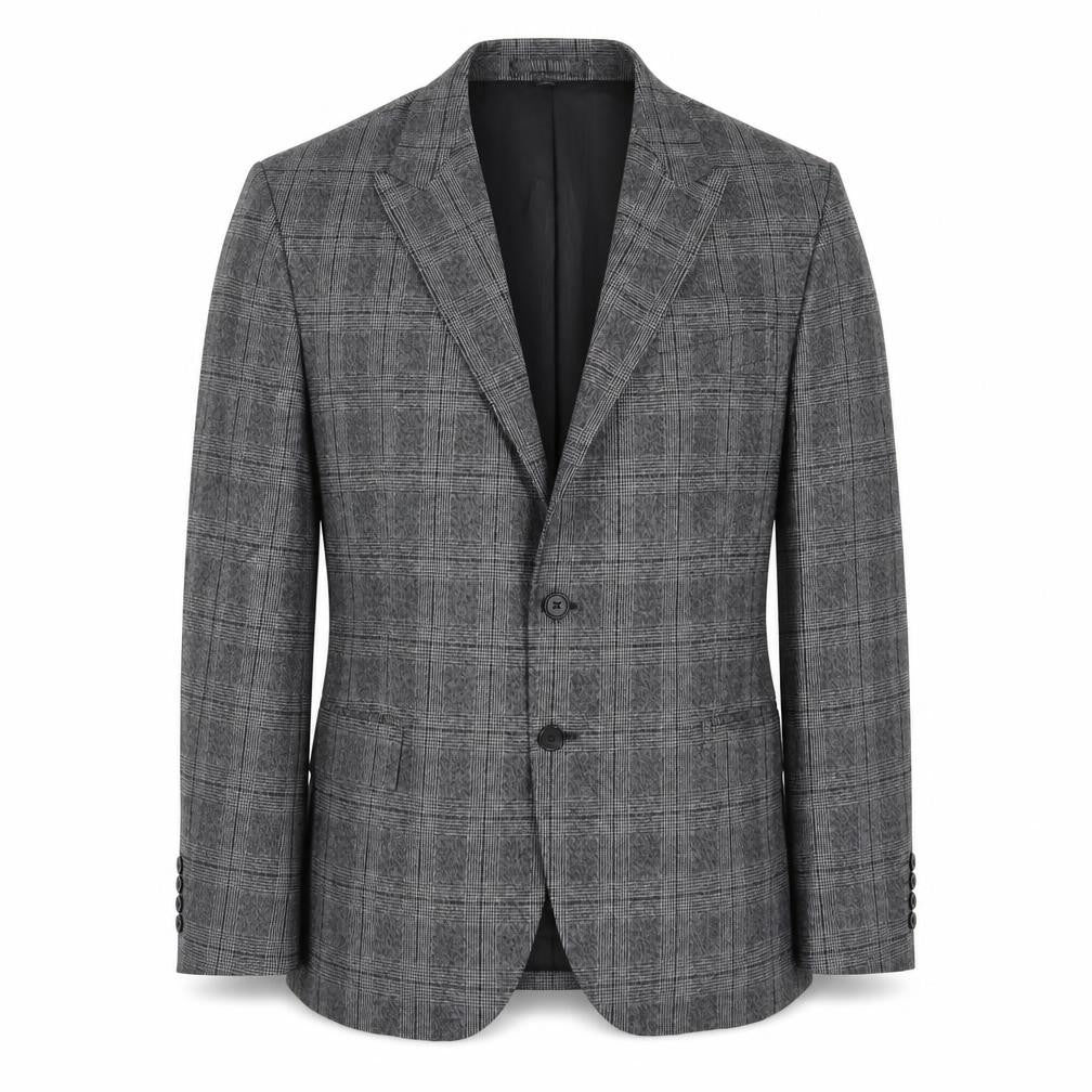 Marks and Spencer Mens Grey Plaid Polyester Jacket Suit Jacket Size 44 Regular