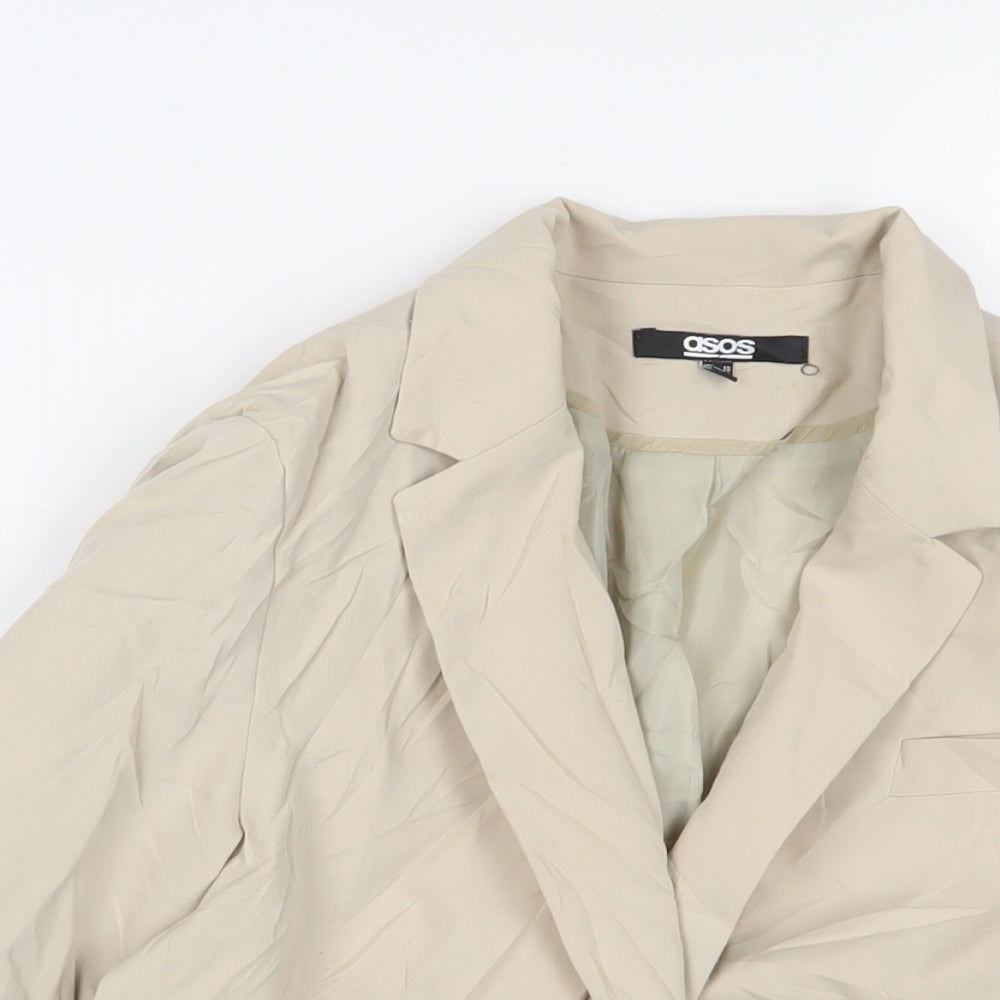 ASOS Womens Beige Jacket Blazer Size 10 Button