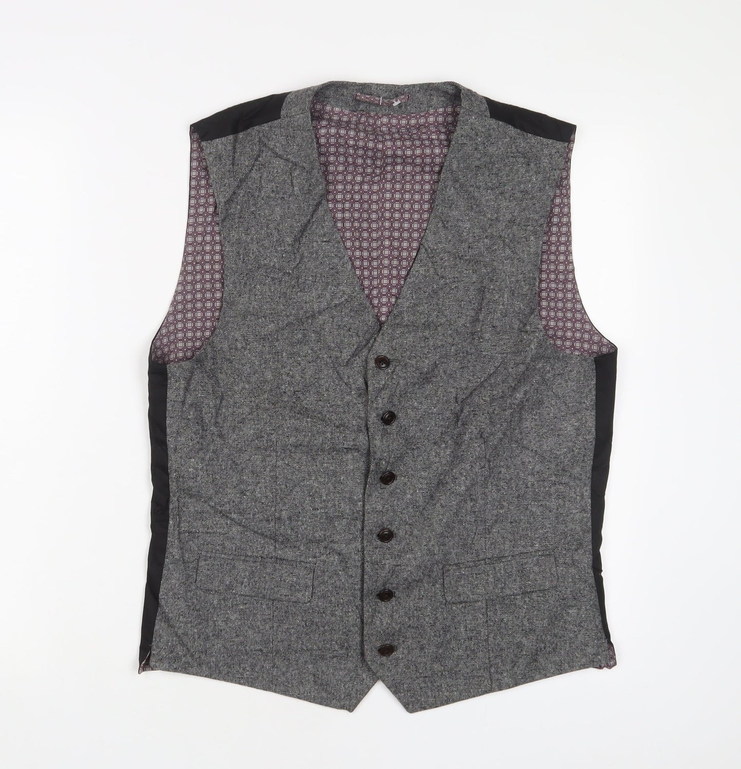 NEXT Mens Grey Polyester Jacket Suit Waistcoat Size 40 Regular