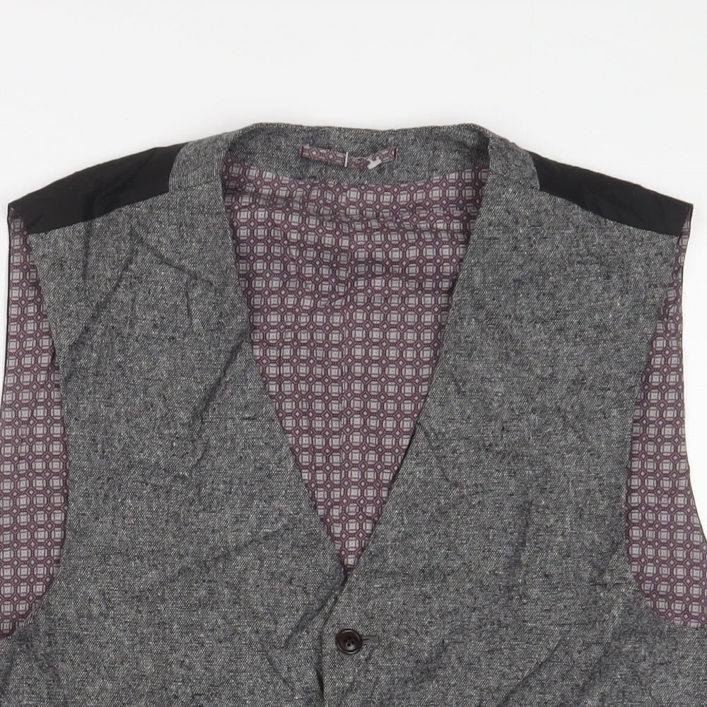 NEXT Mens Grey Polyester Jacket Suit Waistcoat Size 40 Regular