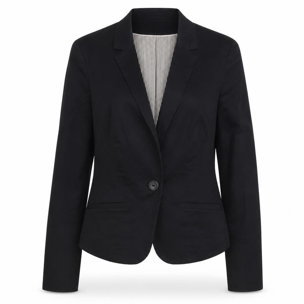 H&M Womens Black Jacket Blazer Size 8 Button