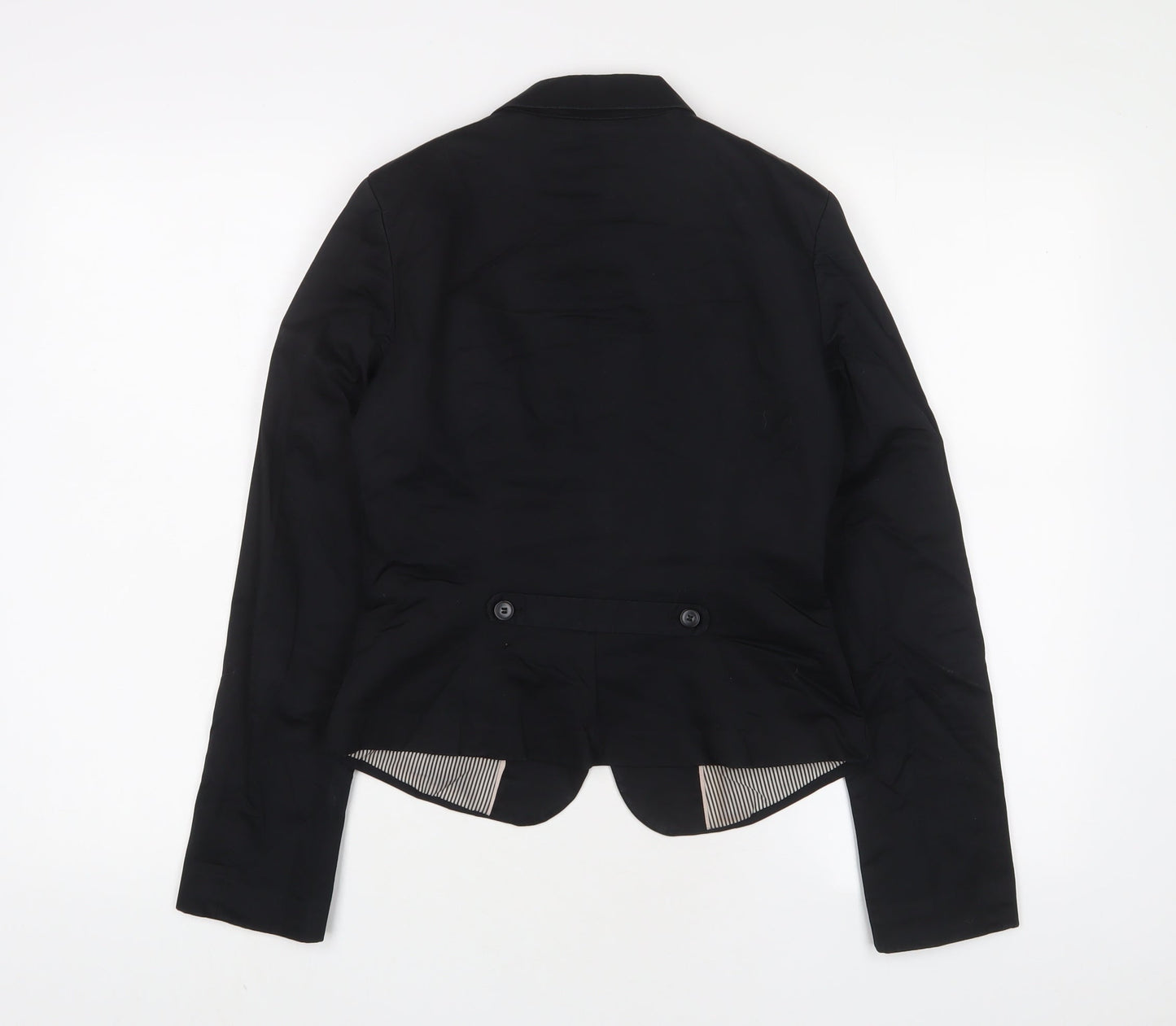 H&M Womens Black Jacket Blazer Size 8 Button