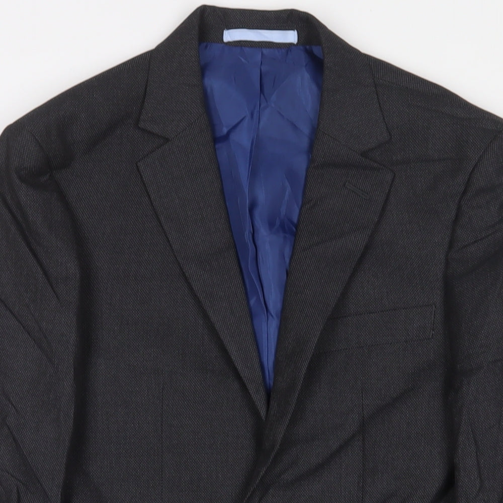 Marks and Spencer Mens Grey Polyester Jacket Suit Jacket Size 34 Regular