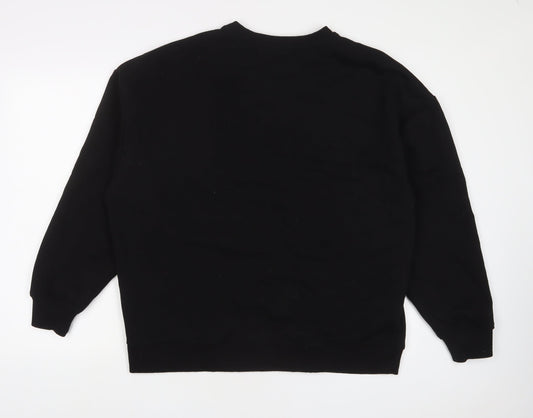 Wednesday Womens Black Cotton Pullover Sweatshirt Size M Pullover