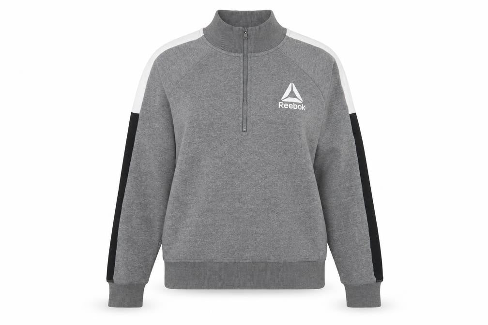 Womens UK M Regular Reebok Grey Pullover Sweatshirt
