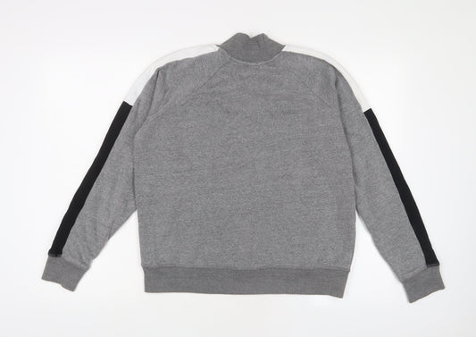 Reebok Womens Grey Cotton Pullover Sweatshirt Size M Zip - Logo