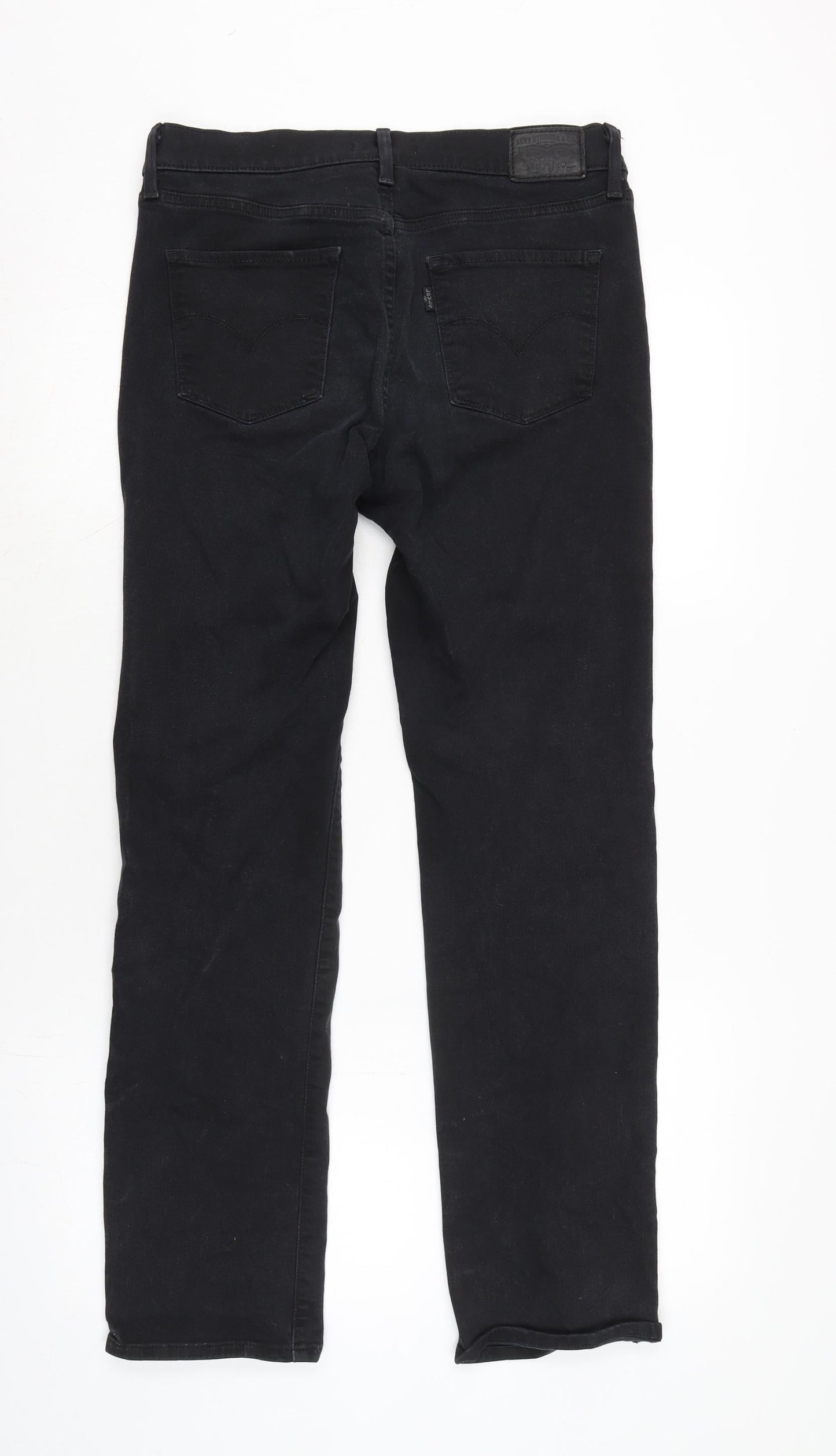 Levis Womens Black Cotton Blend Straight Jeans Size 30 in L30 in Regular Zip