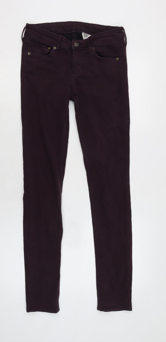 H&M Womens Purple Cotton Blend Skinny Jeans Size 26 in L30 in Regular Zip