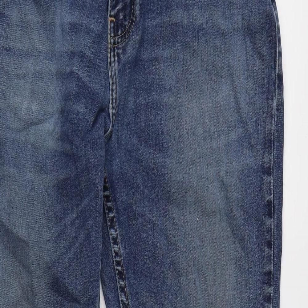 Hollister Mens Blue Cotton Blend Tapered Jeans Size 32 in L30 in Regular Zip - Distressed hem.