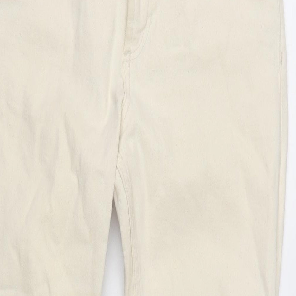 Jack Wills Womens Ivory Cotton Blend Cropped Jeans Size 28 in L26.5 in Regular Zip