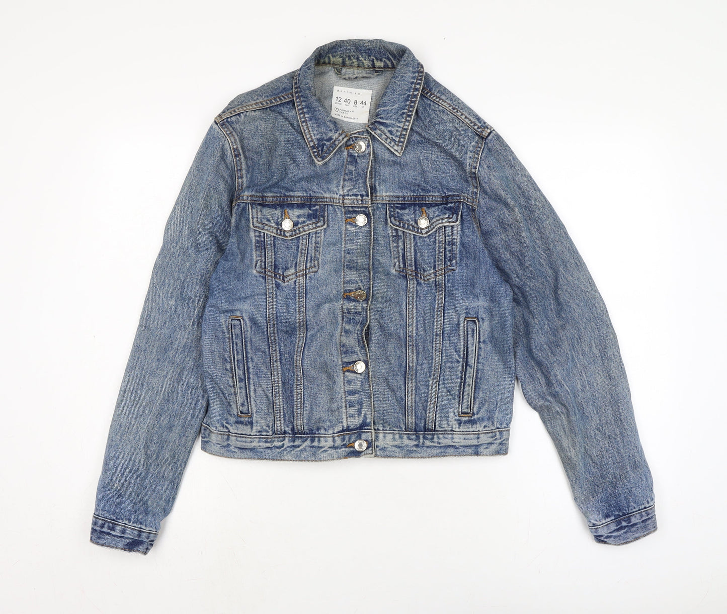Denim & Co. Womens Black Biker Jacket Size 12 Button