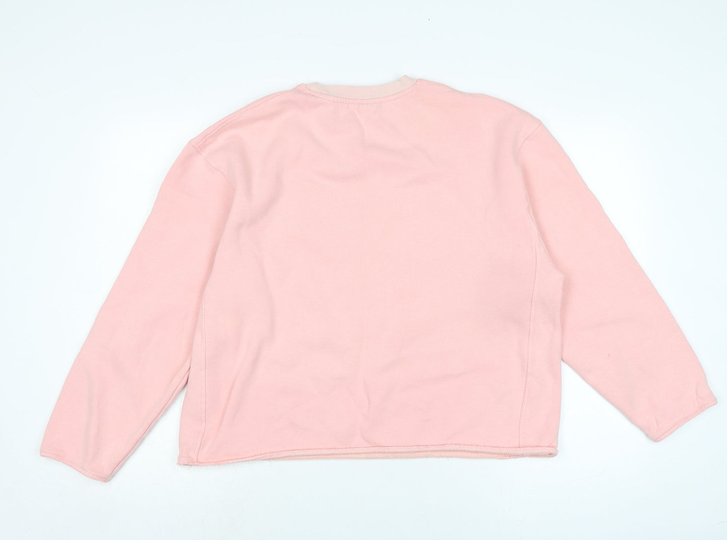 Topshop Womens Pink Cotton Pullover Sweatshirt Size M