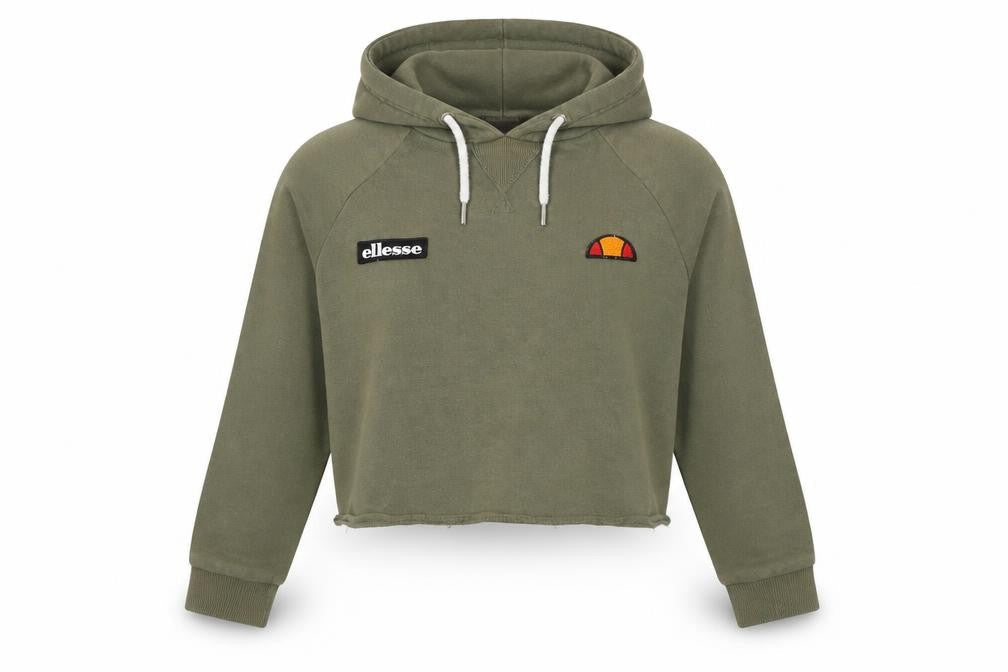 Womens UK S Regular ellesse Green Pullover Hoodie