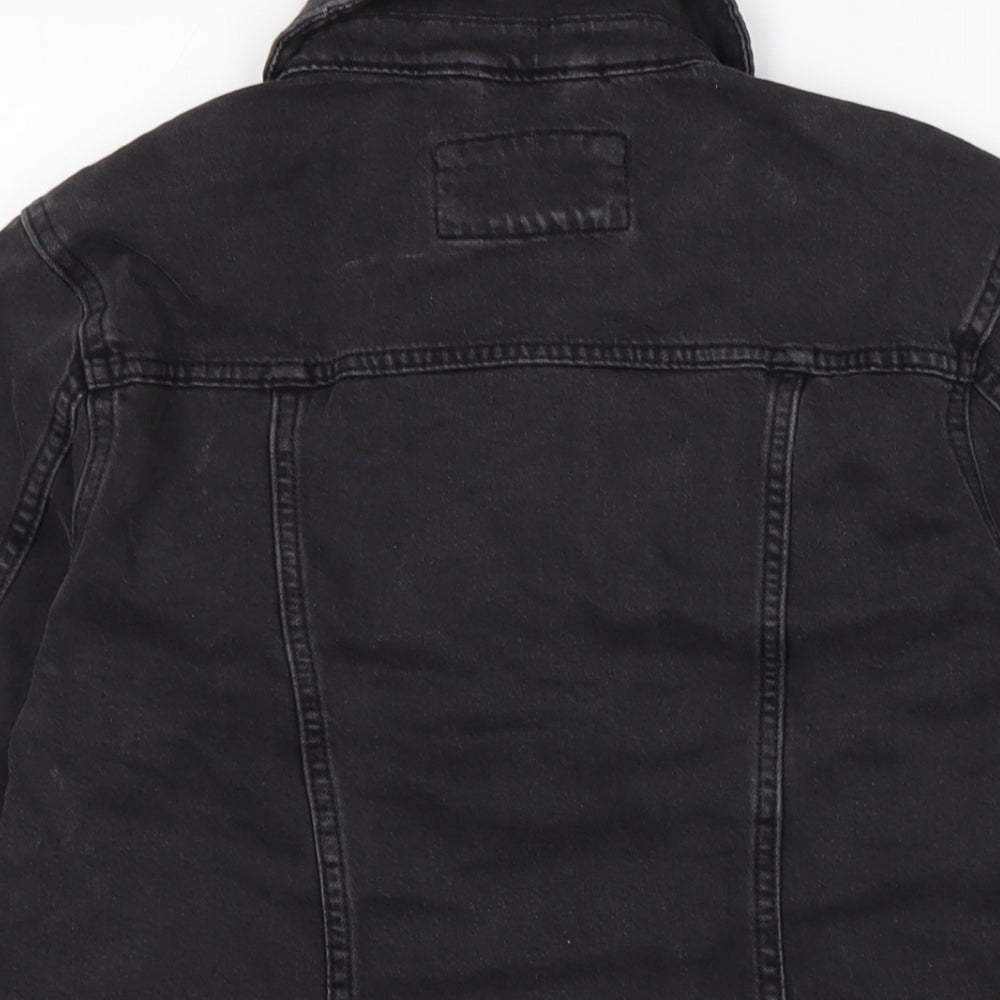 Marks and Spencer Womens Grey Biker Jacket Size 10 Button