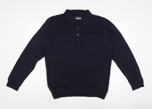Lincoln Mens Blue Cotton Pullover Sweatshirt Size M