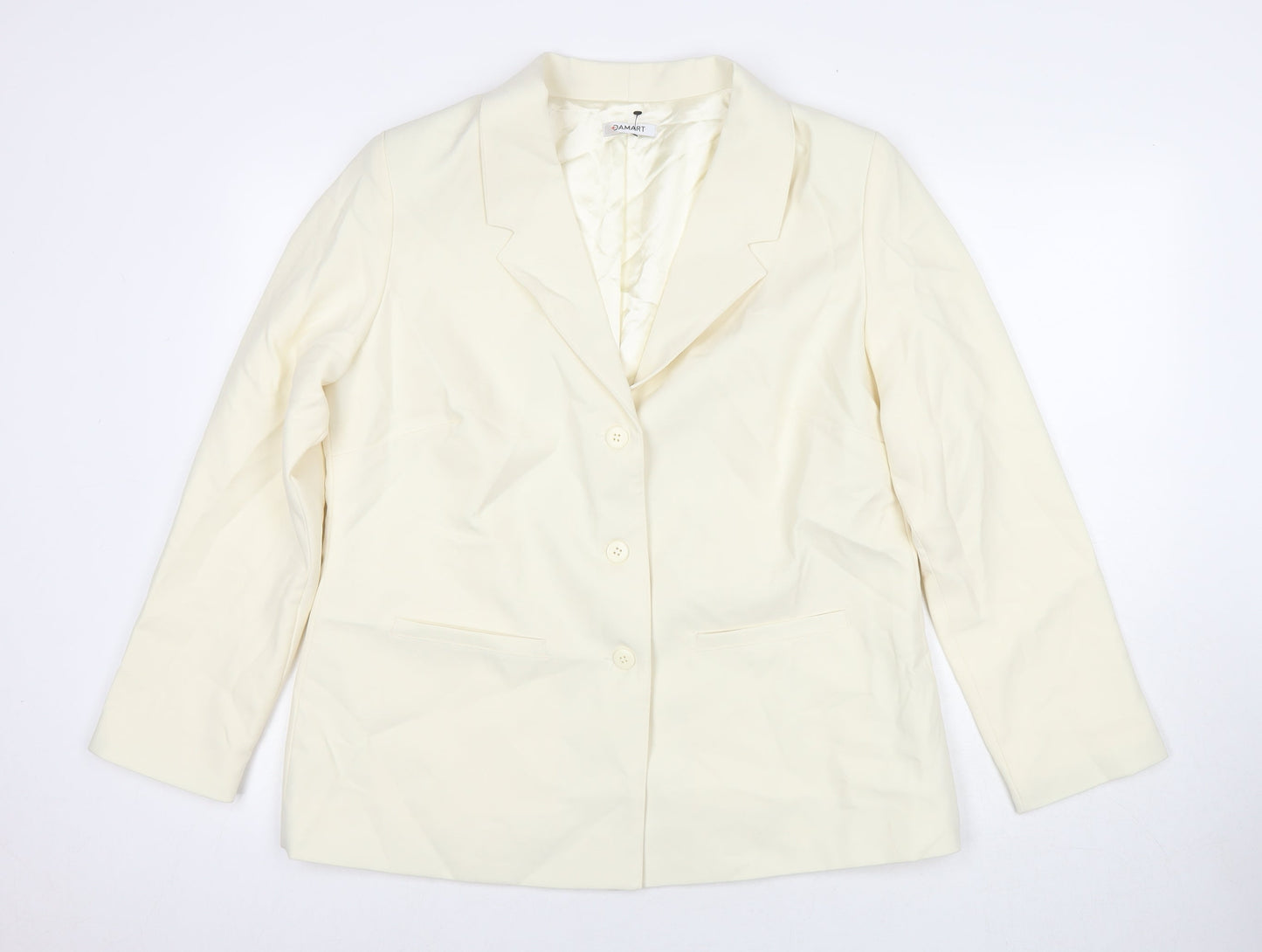 Damart Womens Ivory Jacket Blazer Size 18 Button
