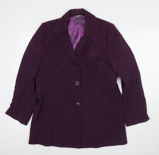 Libra Womens Purple Jacket Blazer Size 16 Button
