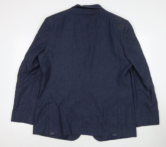 Marks and Spencer Mens Blue Polyacrylate Fibre Jacket Suit Jacket Size 46 Regular