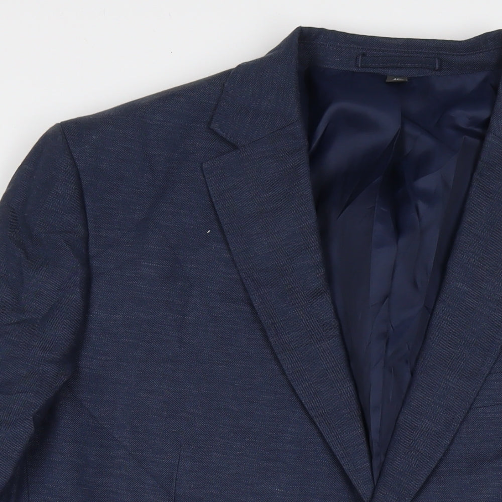 Marks and Spencer Mens Blue Polyacrylate Fibre Jacket Suit Jacket Size 46 Regular