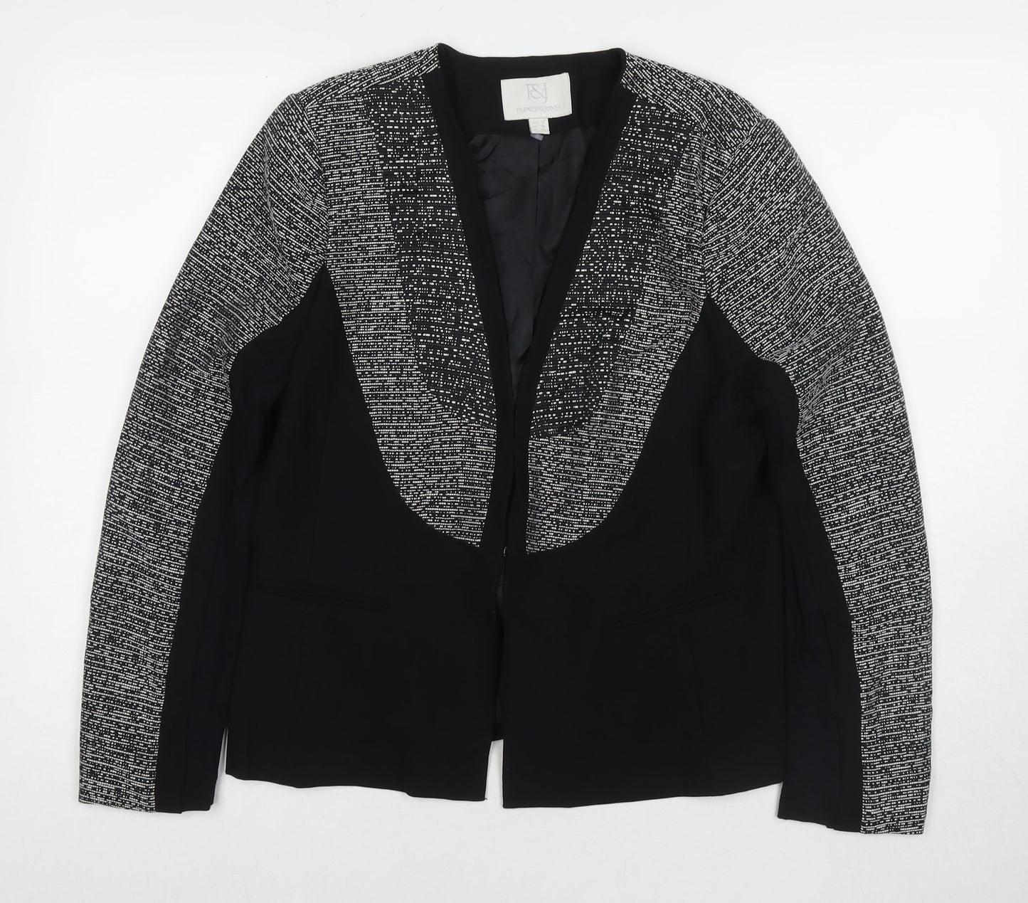 French & Jones Womens Black Kimono Blazer Size 16