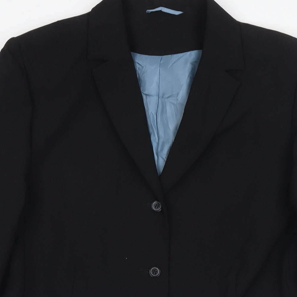 NL Collection Womens Black Jacket Blazer Size 14 Button