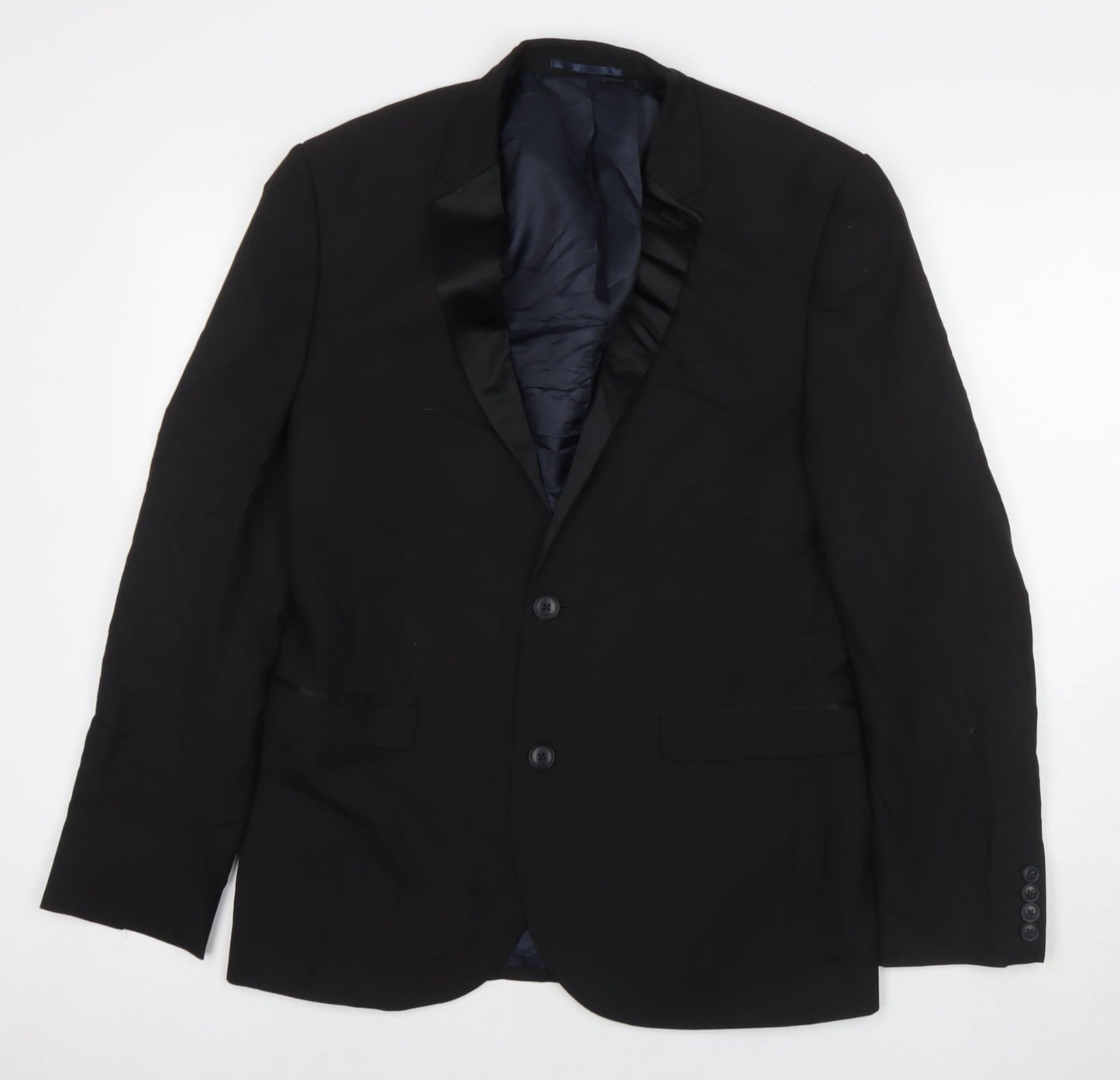 NEXT Mens Black Polyester Jacket Suit Jacket Size 40 Regular