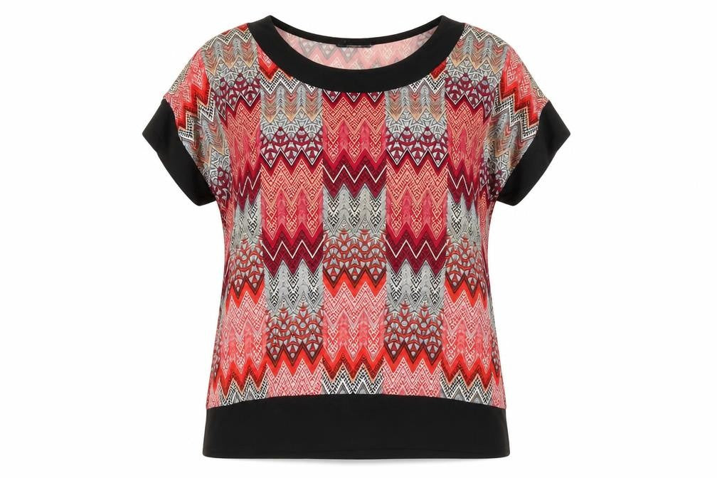 Bonmarché Womens Multicoloured Polyester Basic T-Shirt Size 22 Scoop Neck
