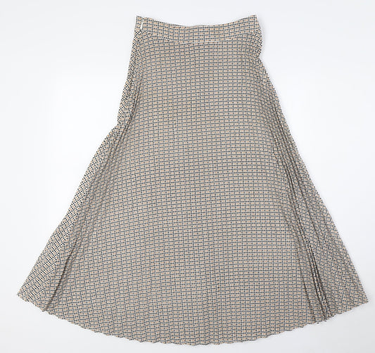 Warehouse Womens Multicoloured Polyester A-Line Skirt Size 8 Zip - Pleated