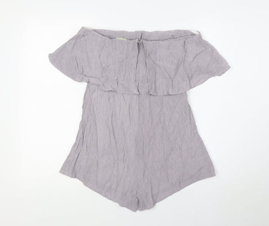 Love & Other Things Womens Grey Polyester Playsuit One-Piece Size L Zip - Strapless