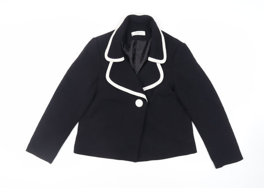 Monacco Womens Black Jacket Blazer Size 16 Button