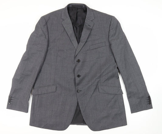 Marks and Spencer Mens Grey Polyester Jacket Suit Jacket Size 46 Regular