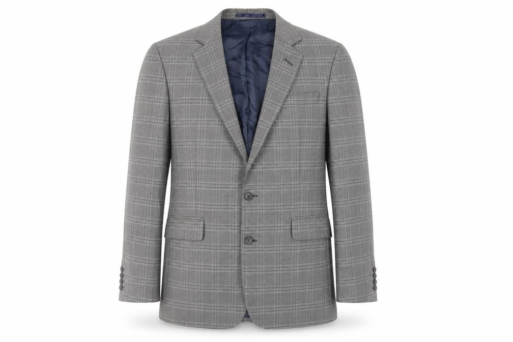 Hammond & Co. Mens Grey Plaid Wool Jacket Suit Jacket Size 40 Regular